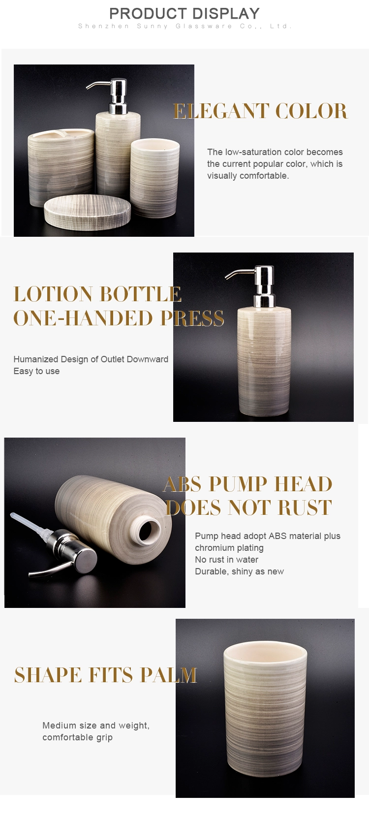 Ceramic bathroom accessories set lotion dispenser soap dish holder doubl toothbrush holder