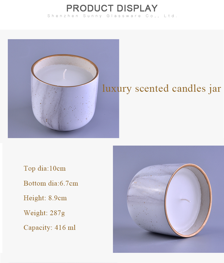 natural style new creative luxury scented matte white candle container holders