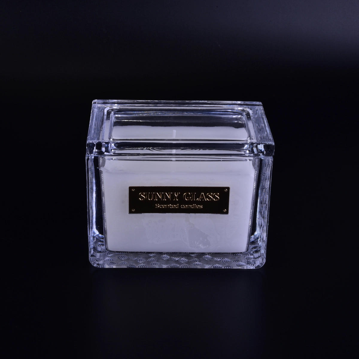 Rectangle Glass Candle Jar With Lid