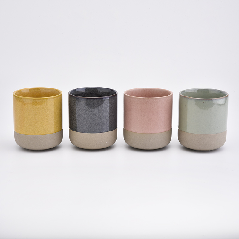 Yellow Glaze Candle Jar Ceramic Wholesale