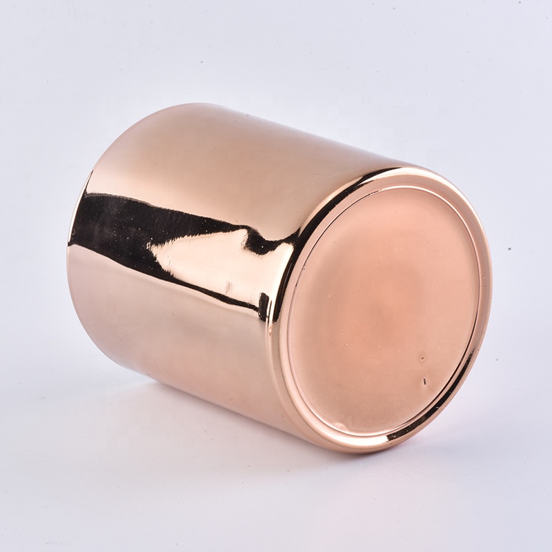 10oz Decorative Rose Gold Candle Jars With Metal lid Wholesale