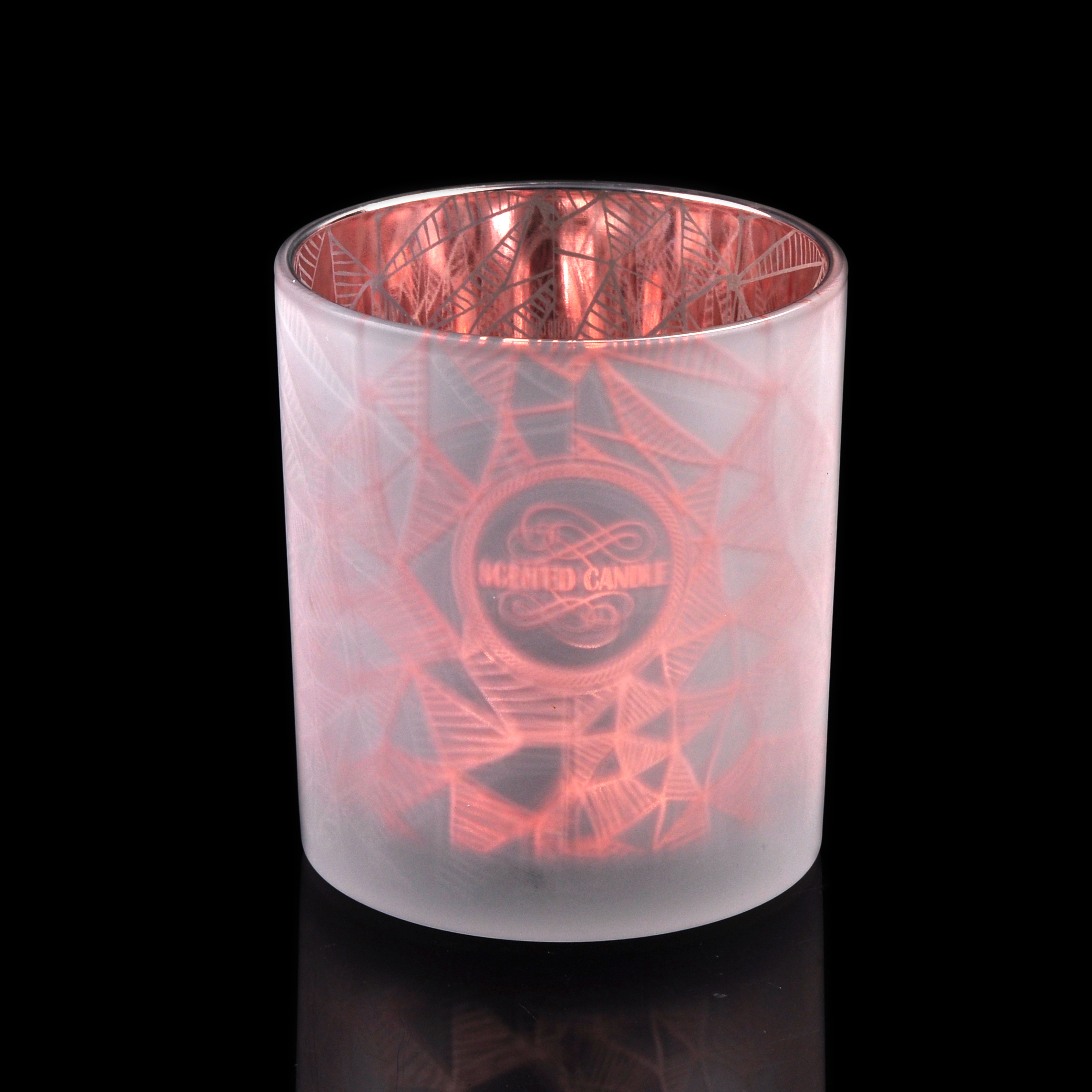 6oz 8oz 10oz Rose Gold Laser Engraving Glass Candle Jars