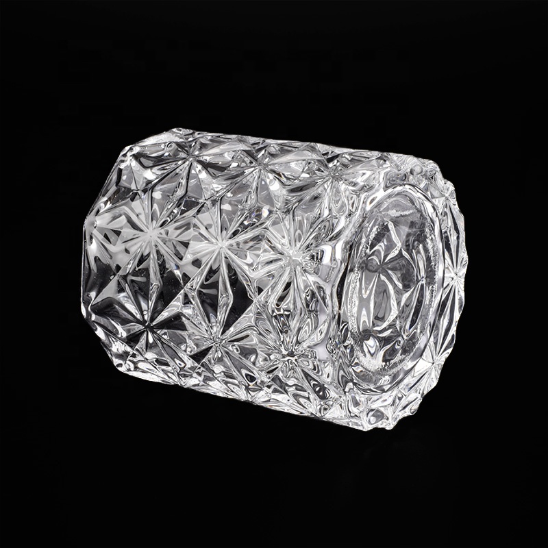 Luxury Diamond Geo Cut Cylinder Glass Candle Jars