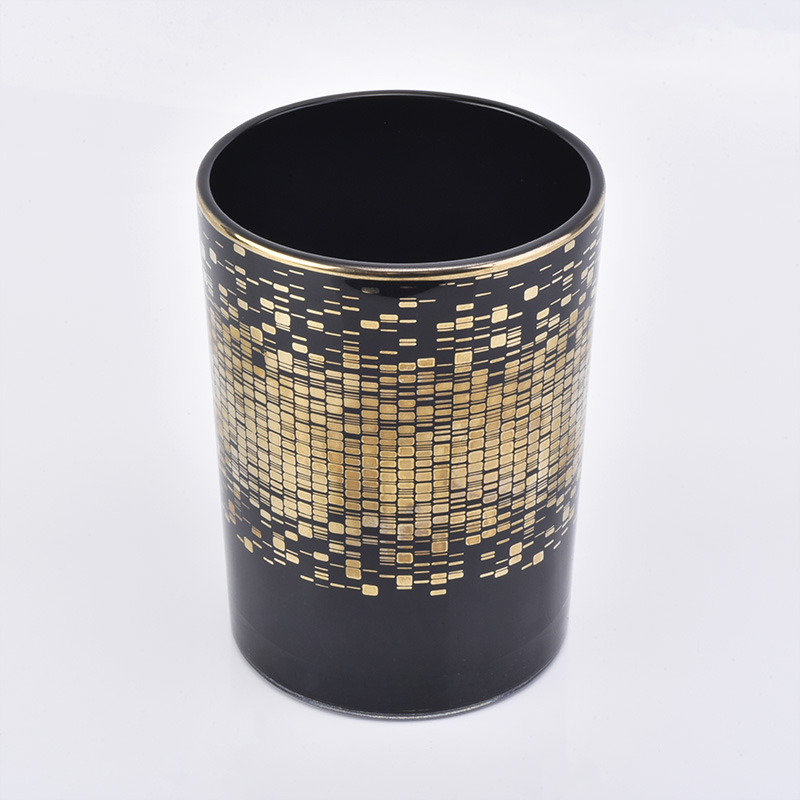 Decorative Glass Candle Jar Wholesale Which Black Spray Color