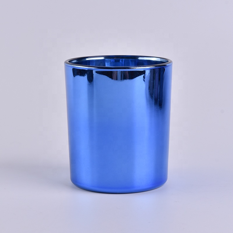 Recycled 8oz blue glass candle jars wholesale