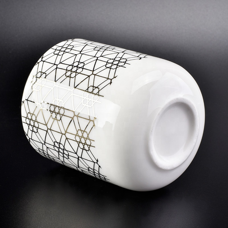 wholesale luxury empty white ceramic container for candles
