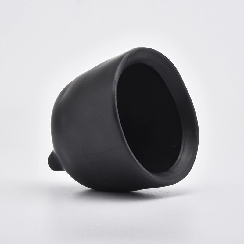 Matte Black Ceramic Candle Jars