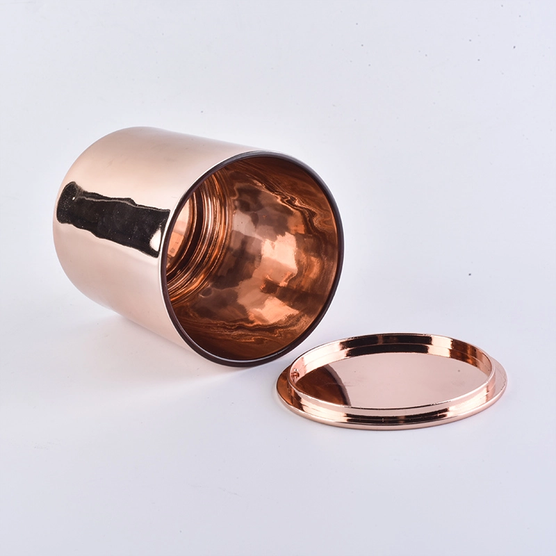 10oz Decorative Rose Gold Candle Jars With Metal lid Wholesale
