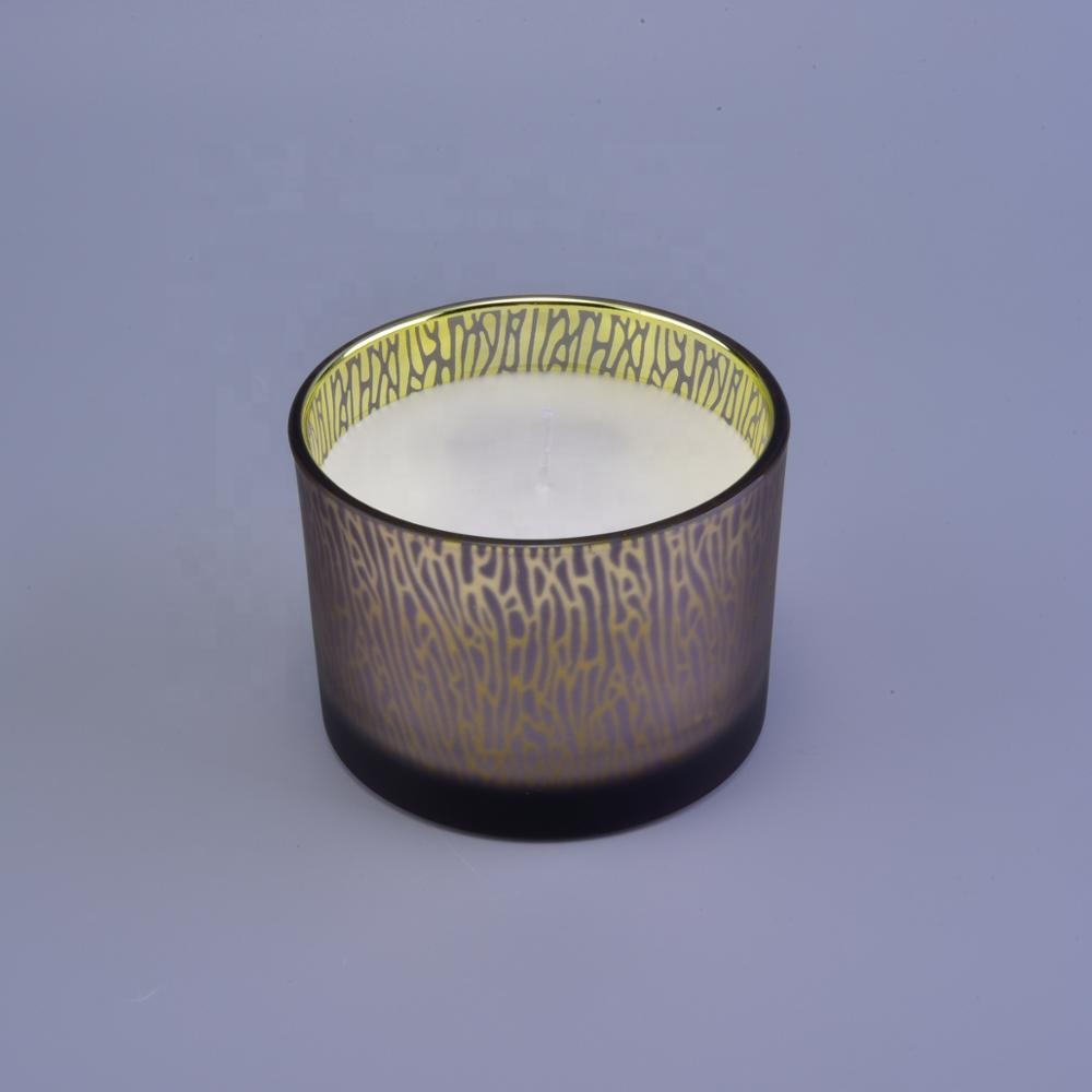 12 oz Luxury frosted soy wax glass candle holder in bulk