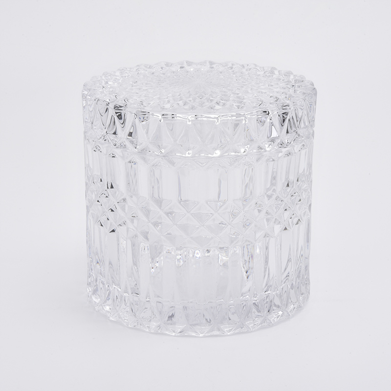 GEO Cut Glass Candle Jar With Lids