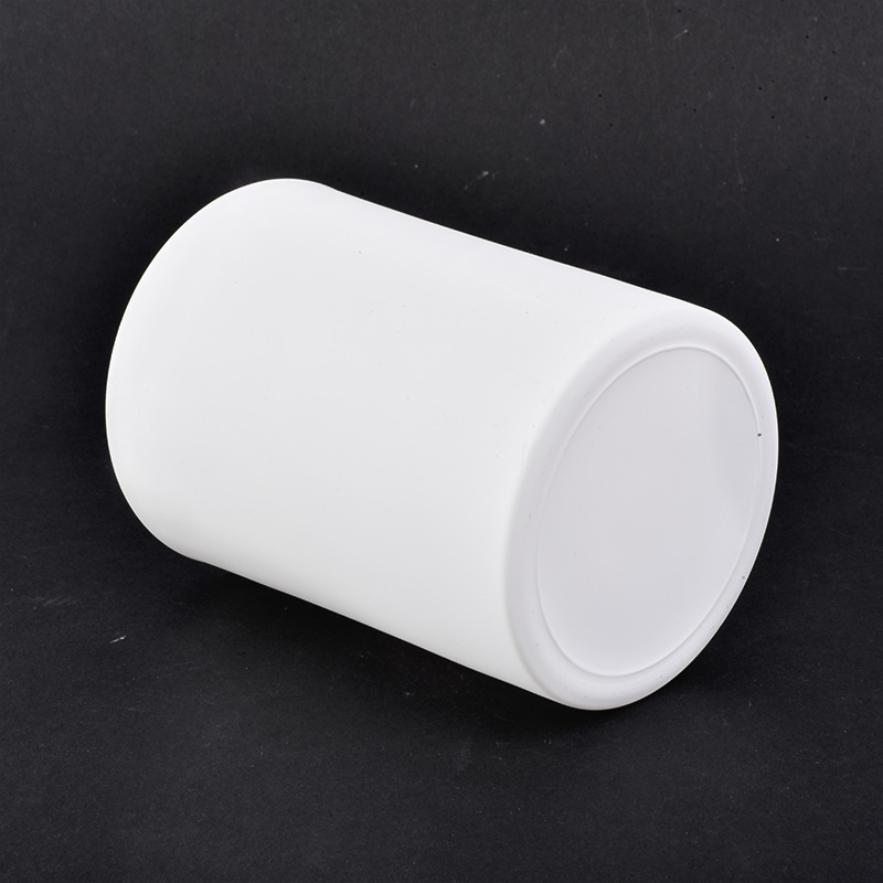 Matte White Glass Candle Holders