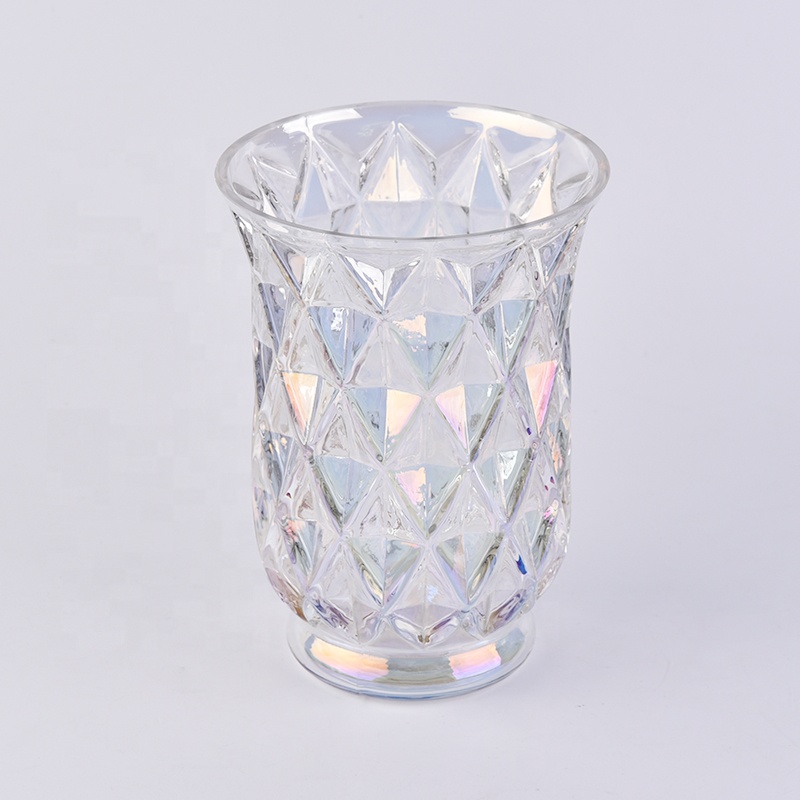 Crystal decorative pillar Glass Candle jars for home decor