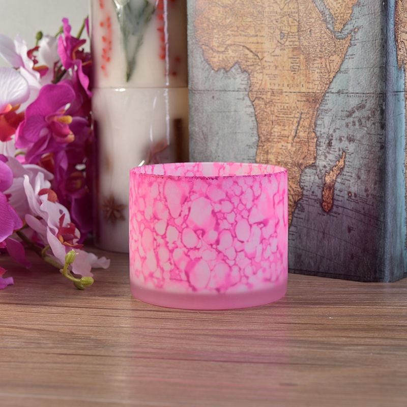 250ml Luxury pink Glass jar candle making supplies