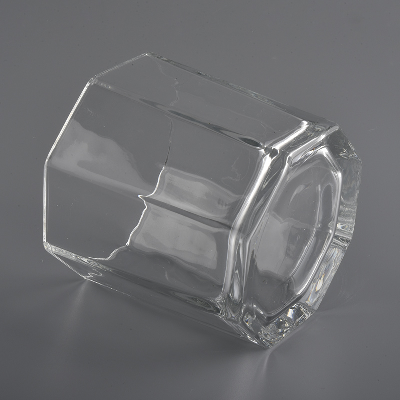 Eight Sides Polygonal Glass Candle Jars Wholesale