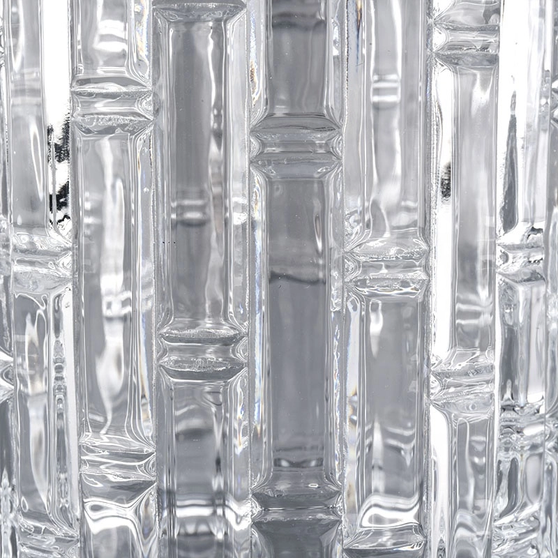Luxury Crystal Embossed Glass Candle Jars For Christmas