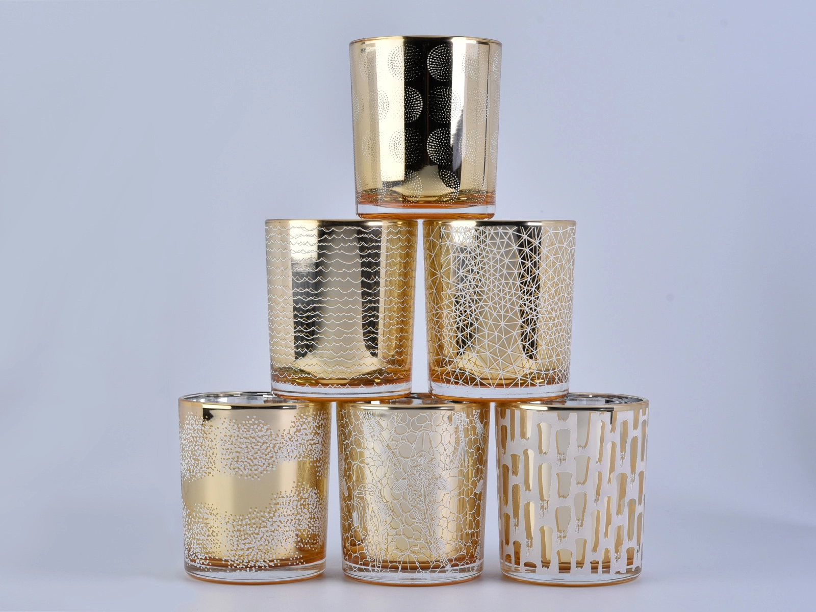 8oz 10oz Silver and Gold electroplating Candle Glass Jar