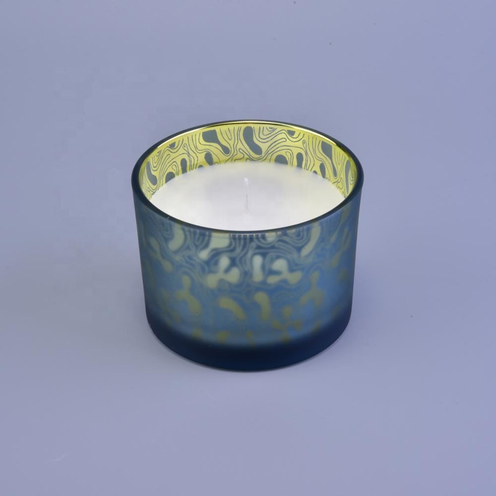 12 oz Luxury frosted soy wax glass candle holder in bulk