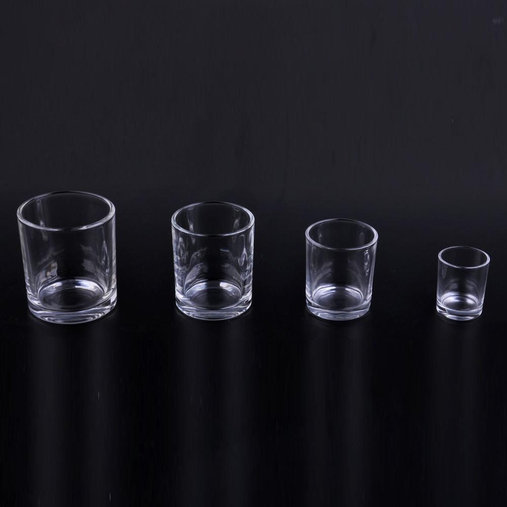 Popular classic straight-side glass candle holders wholesale