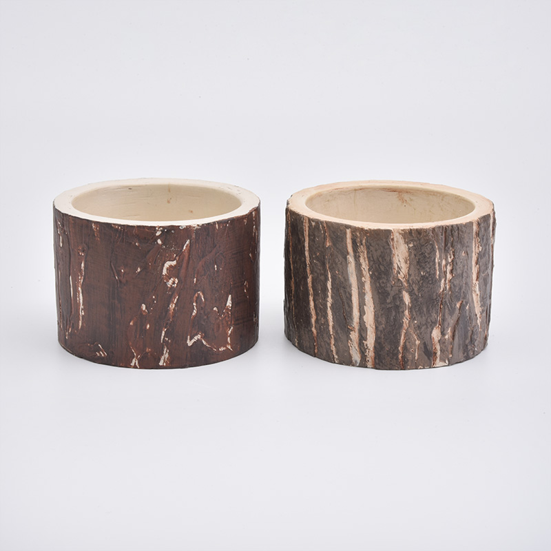 Decorative Tree Pattern Candle Holders With Concrete Material