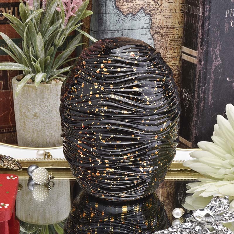Egg shape black decorating Glass Candle holder wedding decoration