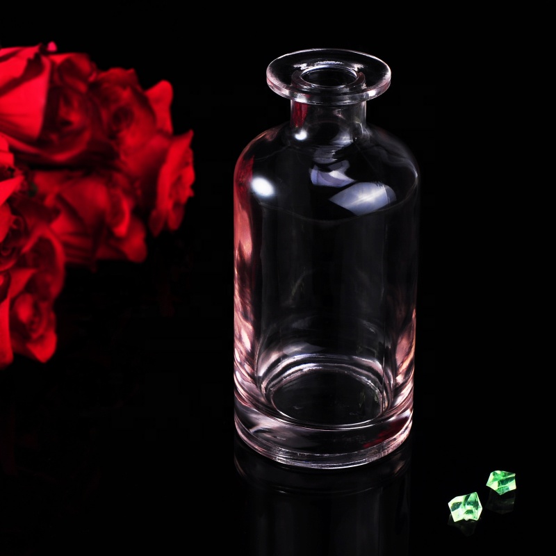 custom design luxury empty 290ml cylinder pink transparent glass essential oil diffuser bottle