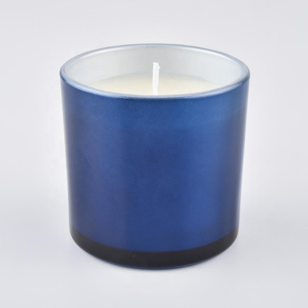 Sunny glassware new design luxury tealight blue bulk glass candle jar holder