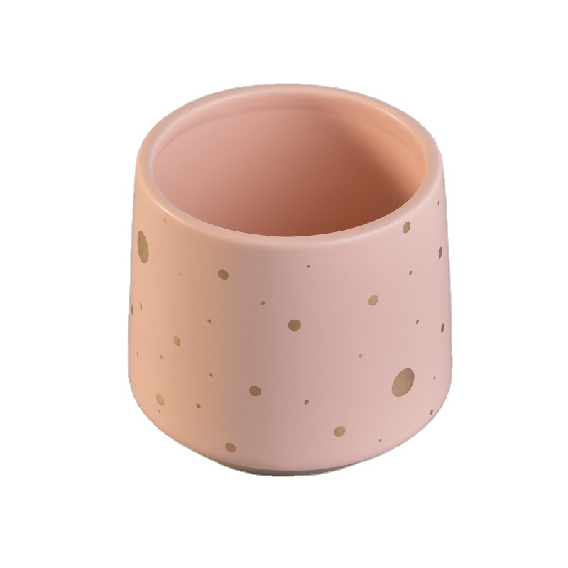 Customized ceramic container jar for candle with lid