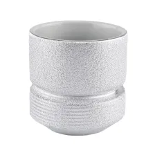China Silver Spray Ceramic Candle Holders 400ml wholesale  for candle making manufacturer