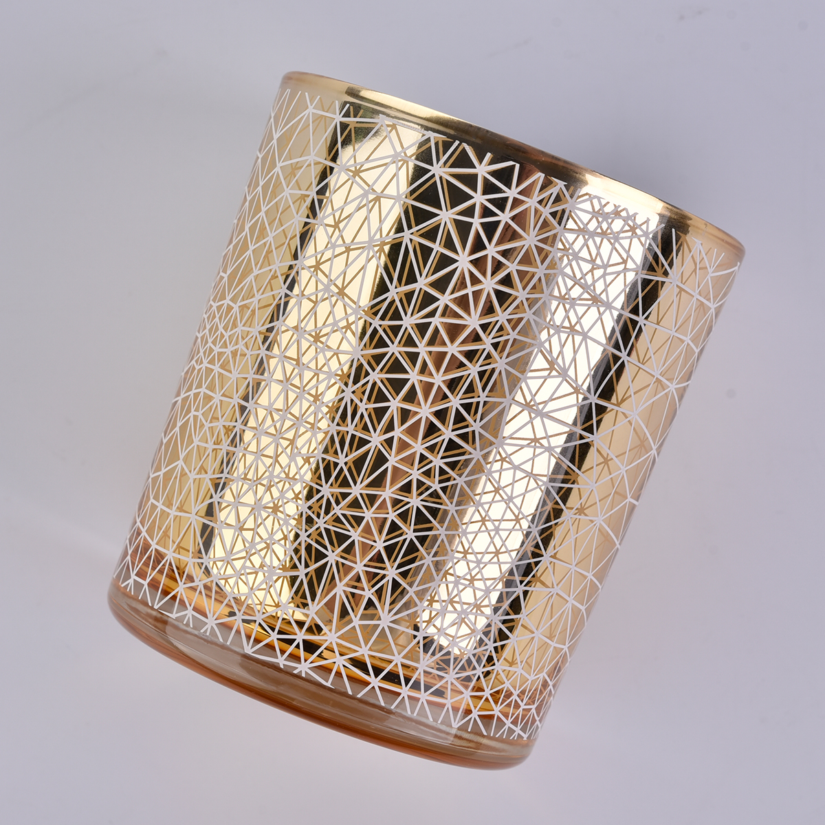 Wedding Decorative Luxury Unique Gold Glass Candle Jars Wholesale