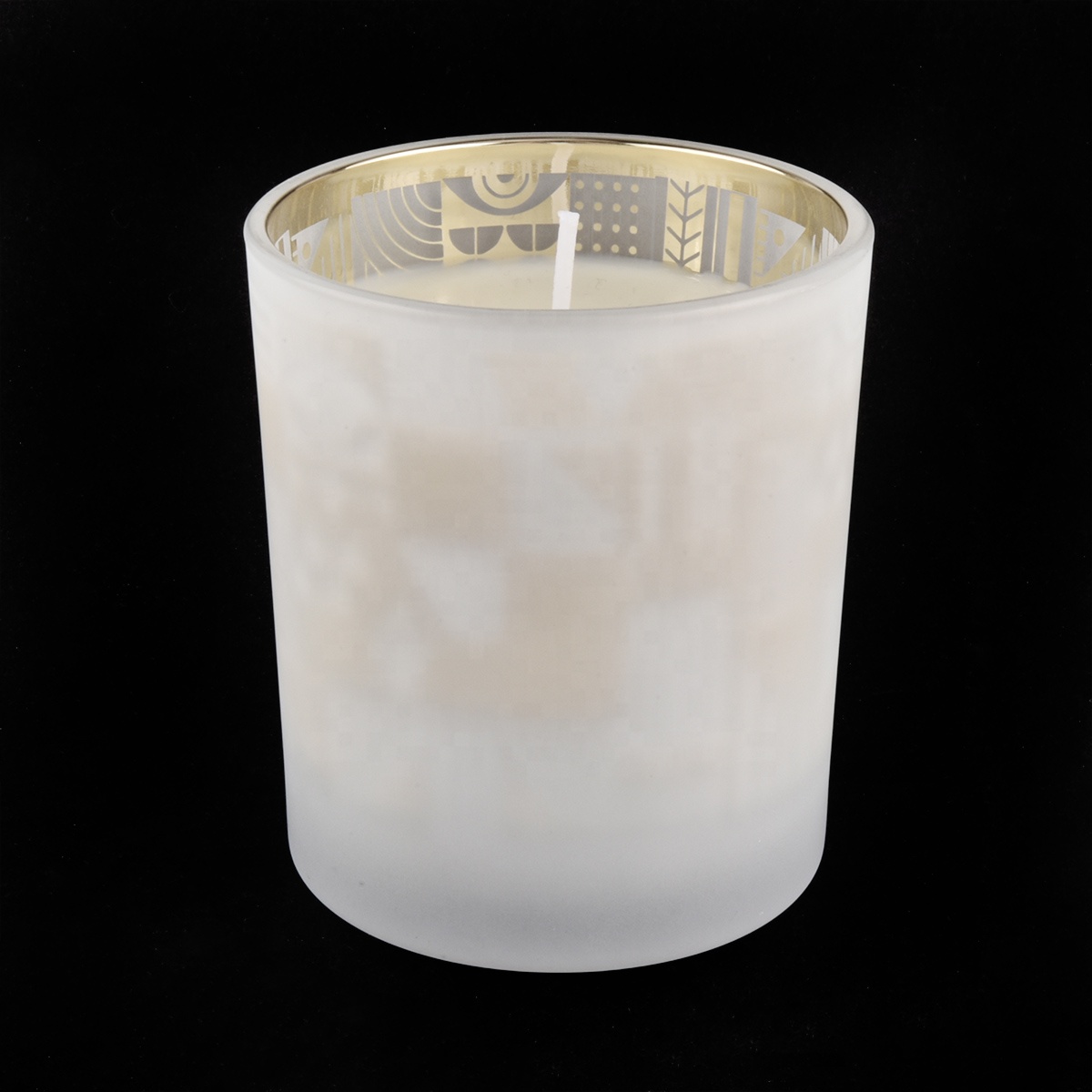10 oz 12 oz empty white frosted glass candle vessel wedding decoration