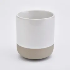 China White ceramic candle jar with natural bottom for candle making manufacturer