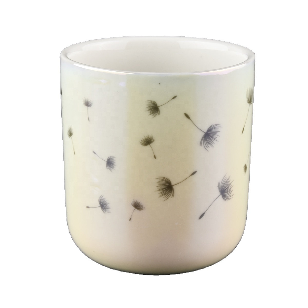 10oz Iridescent ceramic White Ceramic Candle jars wholesale