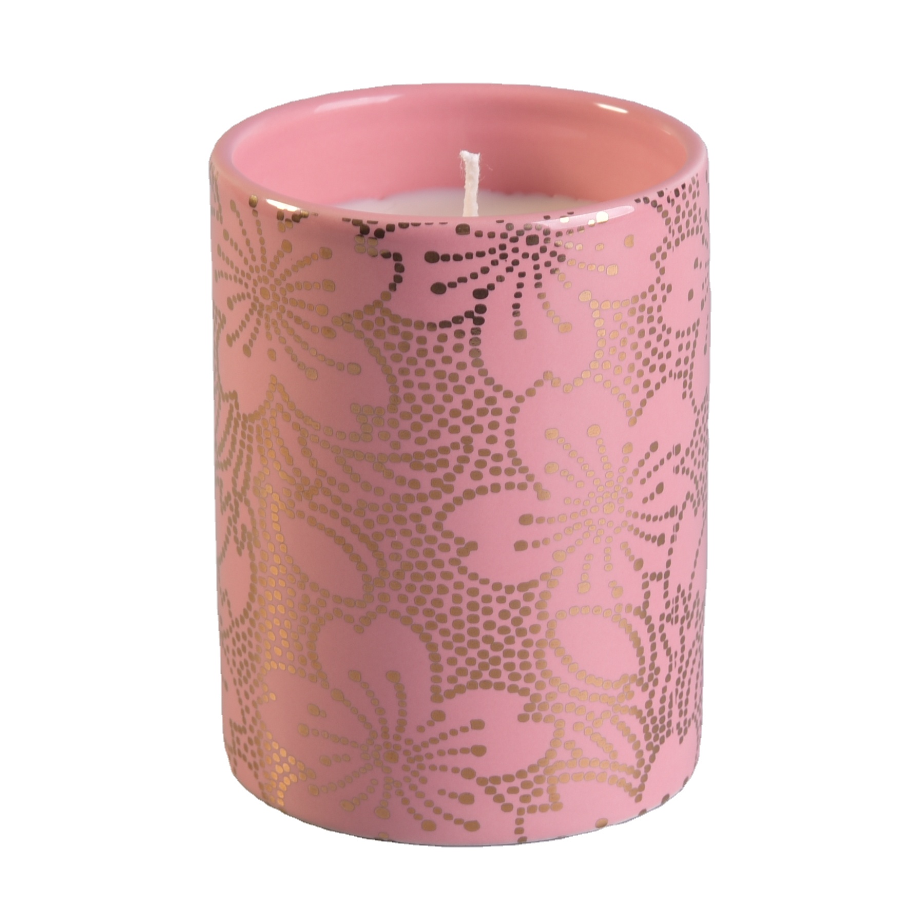 Sunny glassware custom tea light pink ceramic candle holder home decor