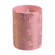 China Sunny glassware custom tea light pink ceramic candle holder home decor manufacturer