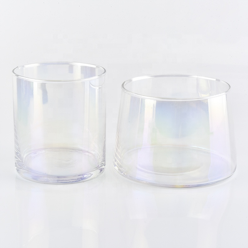 Luxury Holographic glass jar empty candle vessels