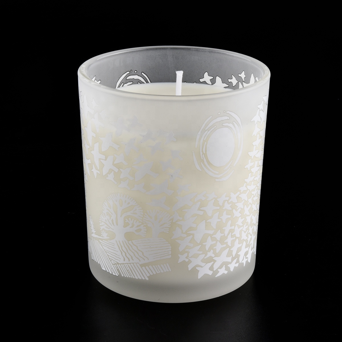 Sunny custom matte white glass candle holder tumblers 8oz 10oz 12oz