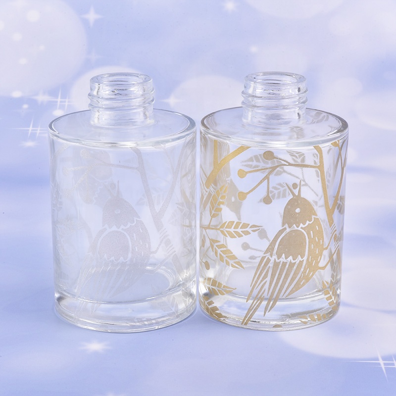 Empty clear decorative glass bottle reed diffuser