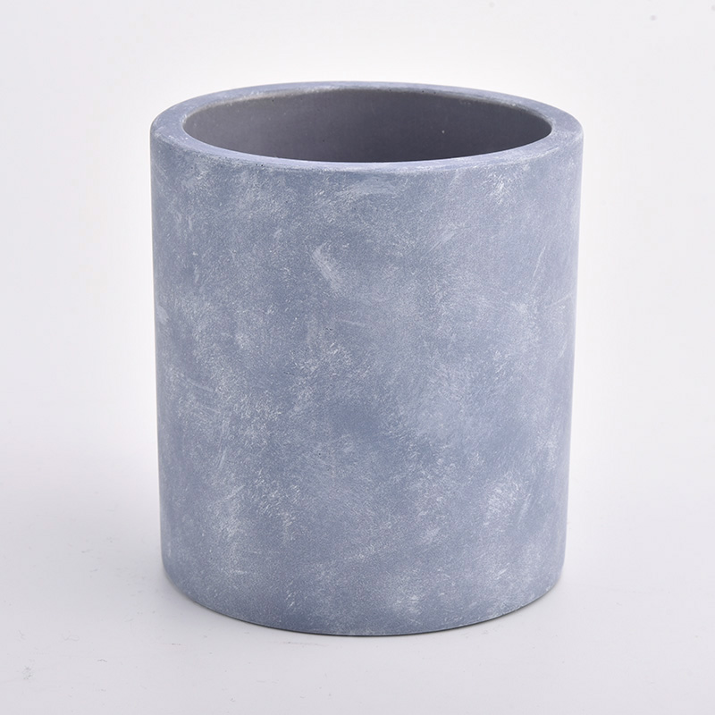 Custom Cylinder Cement Candle Vessels Wholesale