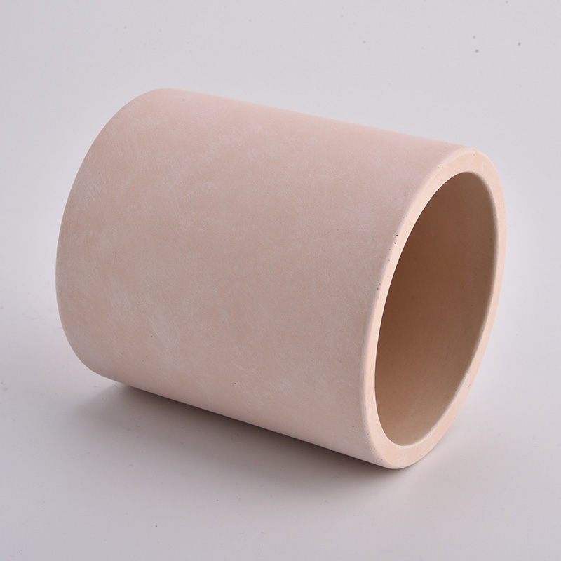 Pink Cement Candle Vessels Soy Wax Candle Making