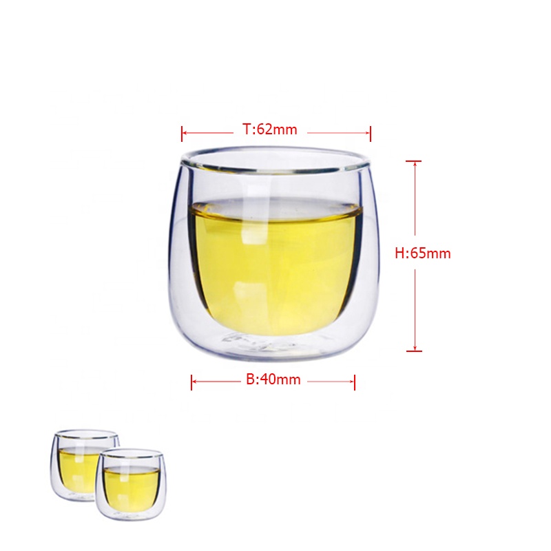 100ml Unbreakable Coffee Cups Double Walled Drinking Glassware