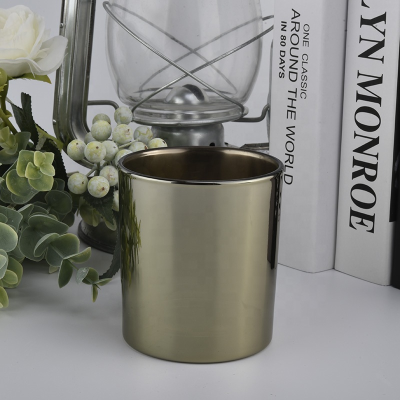 Luxury metallic black glass candle jar