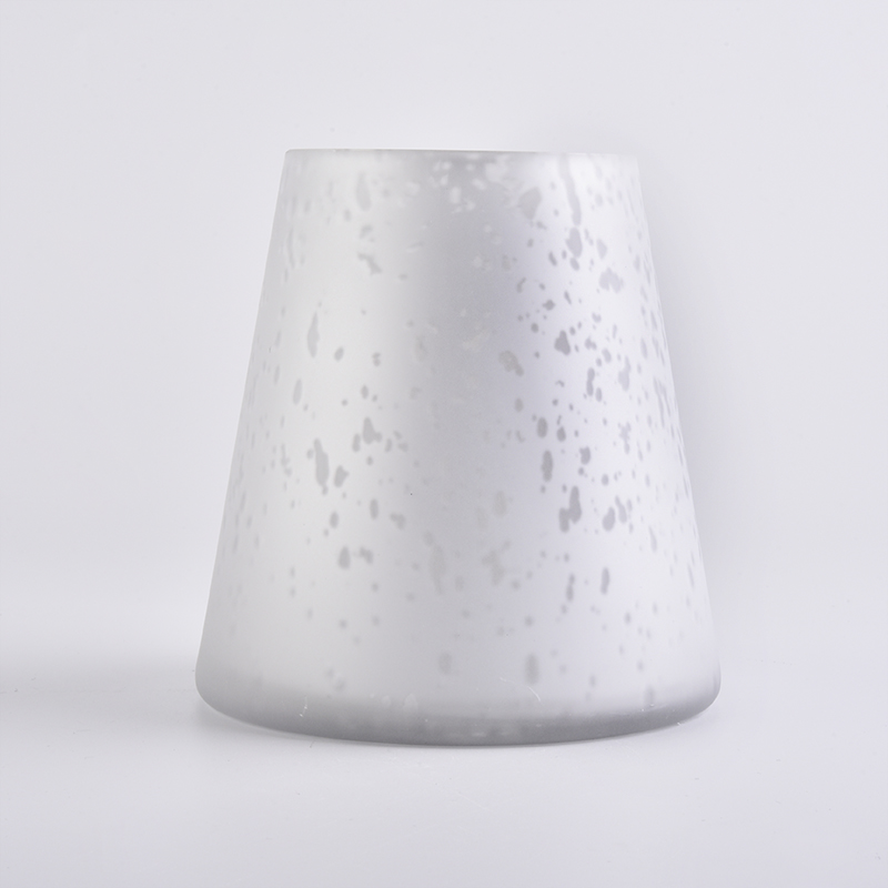 Frosted Glass Candle Jar With Mercury Inside