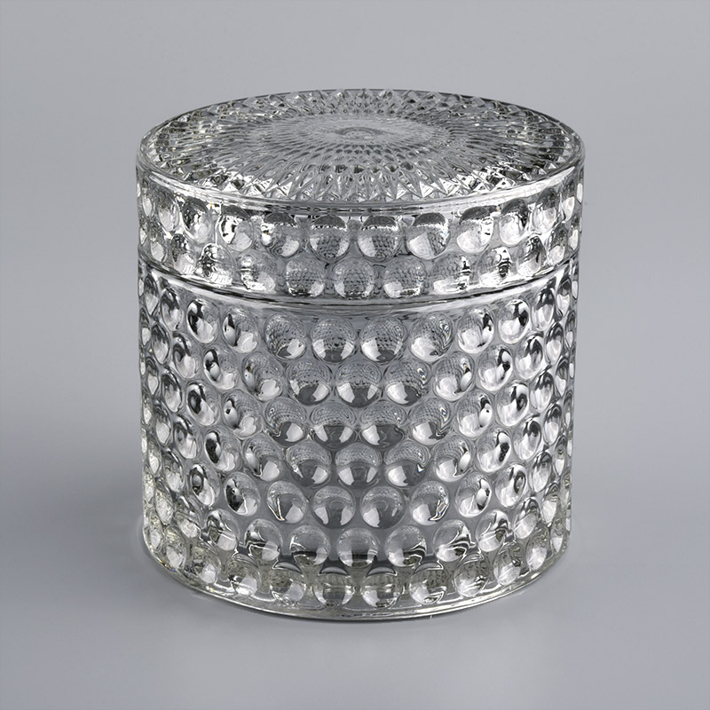 Unique Decorative Glass Candle Jar with Lids 250ml
