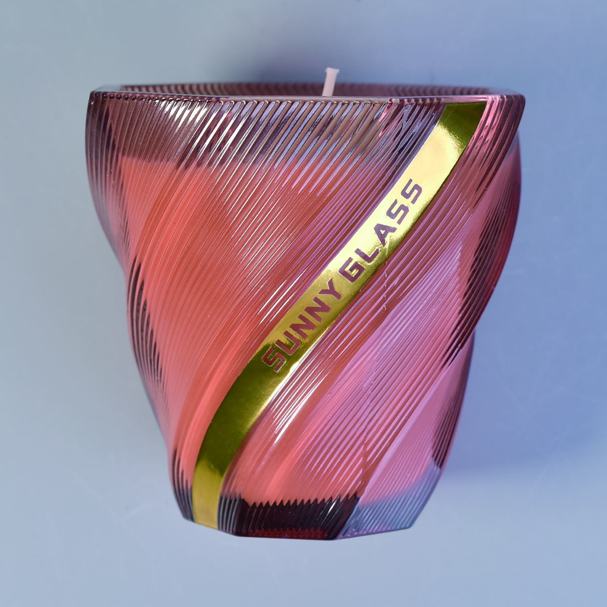 Sunny hot sale coloured tealight glass candle holder custom