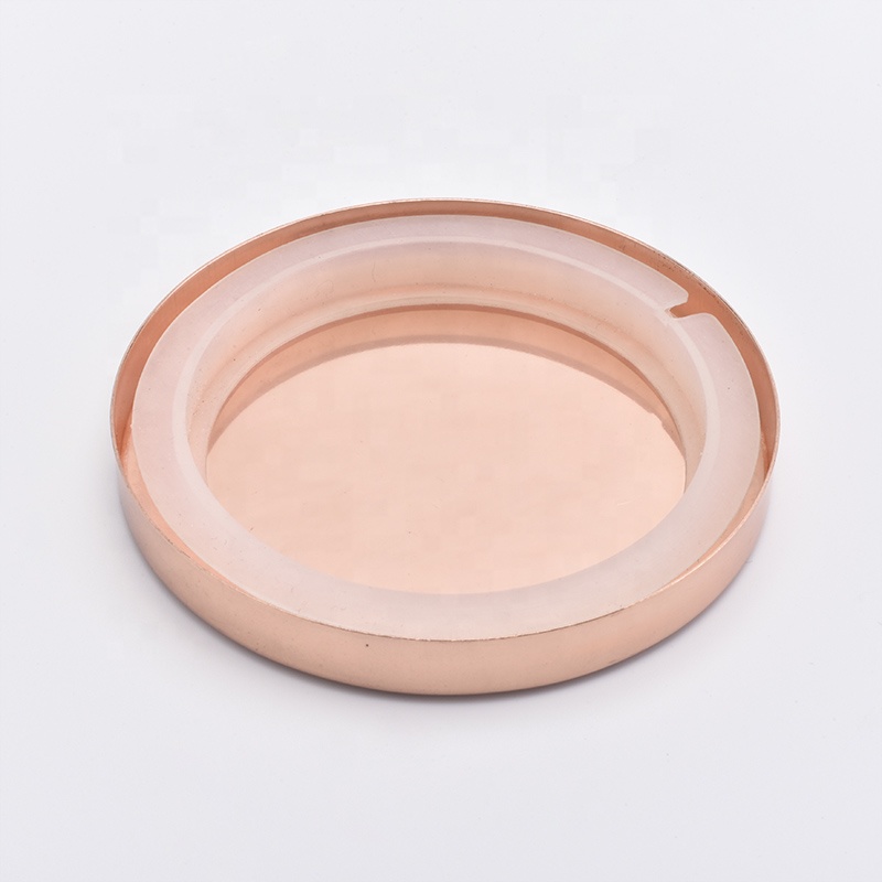Luxury rose gold lids for candle glass jar