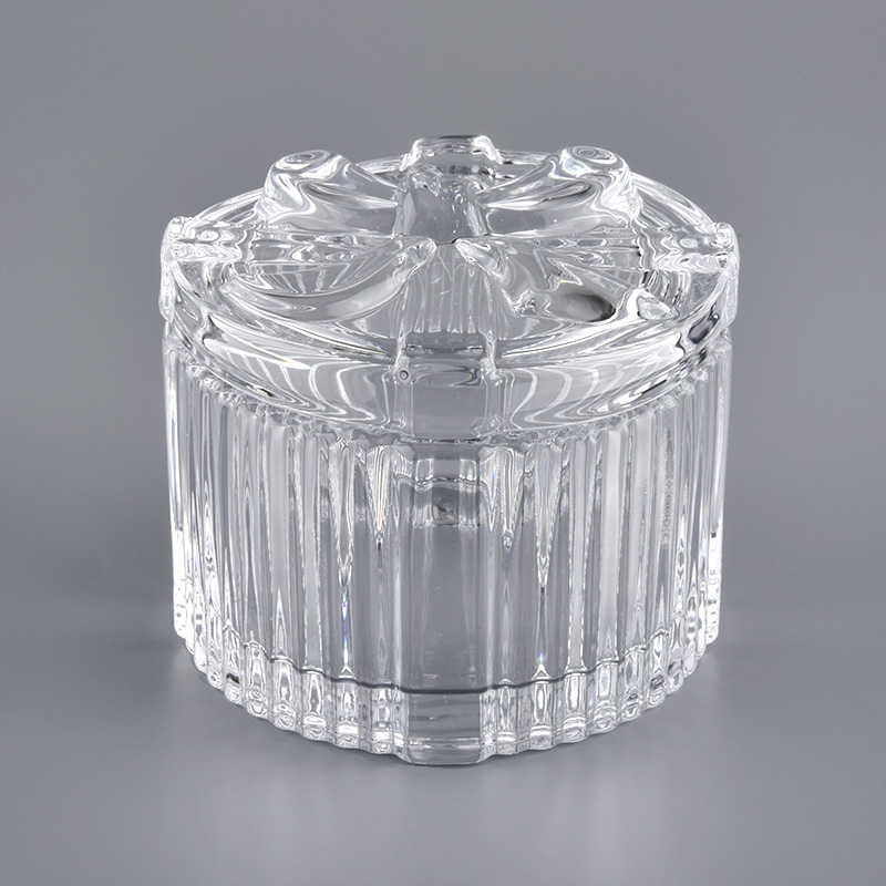 150ml Embossed Crystal Glass Candle Jar With Luxury Lids