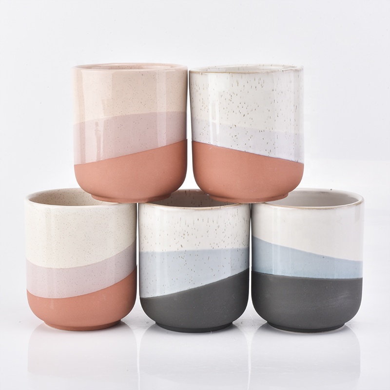 10oz Three Color Ceramic Candle Jars Wholesale