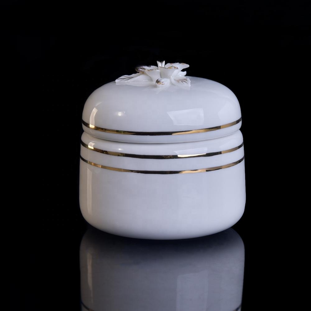 Wholesales custom decorative white empty ceramic candle holder 10oz
