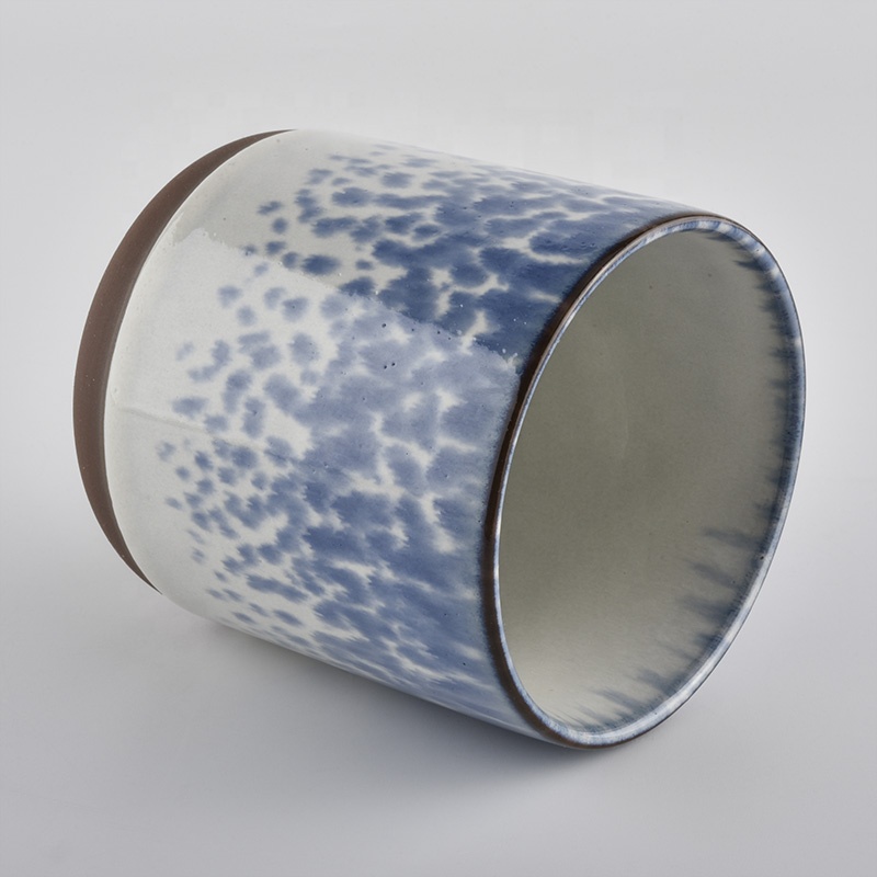 Fancy Round Bottom Glazing Ceramic Candle Jars 400ml wholesale