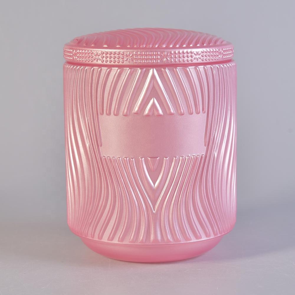 Luxury custom glass empty candle jar with lid for candle making